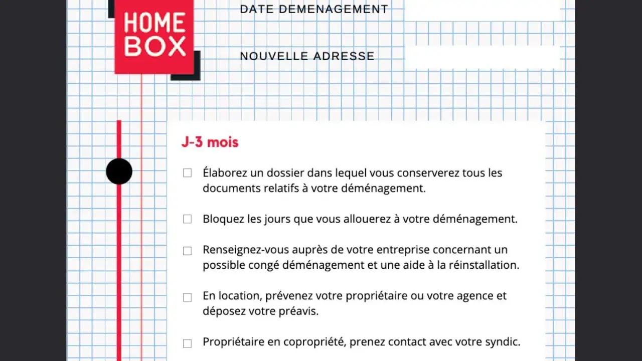 Checklist déménagement : J-3 mois avant le grand jour. Organisez vos documents, bloquez vos dates et prévenez votre propriétaire.