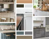 Inspiration pour une rénovation cuisine rustique : bois brut, tons terreux, et touches modernes.