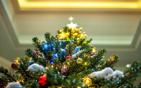Un sapin de Noël décoré de boules colorées, de guirlandes lumineuses et d'une étoile scintillante. Un guide pour savoir comment faire un beau sapin.
