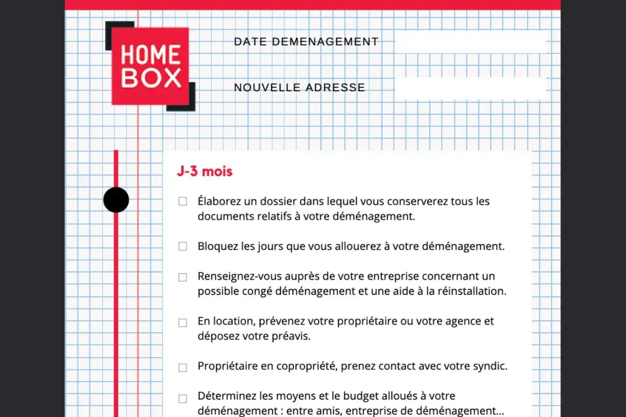 Checklist déménagement : J-3 mois avant le grand jour. Organisez vos documents, bloquez vos dates et prévenez votre propriétaire.