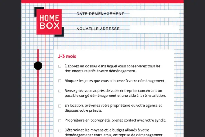 Checklist déménagement : J-3 mois avant le grand jour. Organisez vos documents, bloquez vos dates et prévenez votre propriétaire.